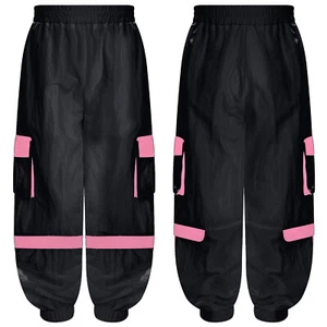Kids Girls Sweatpants Dance Trousers Harem Pants Active Activewear Terry Cargo - Picture 1 of 45