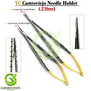 TC Castroviejo Porta Aghi 14cm/18cm Microchirurgia Pinza Punta in Carburo di Tungsteno - Foto 1 di 4