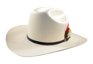 Men's Western Cowboy Straw Hat 5000X Sinaloa 3 1/2" brim White Diamonds Boots - Picture 1 of 7