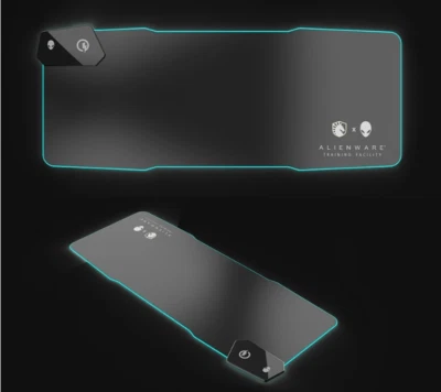 Alienware 15W Qi Wireless Charging RGB Gaming Computer Keyboard Pad Mouse Mat - Image 1 of 4