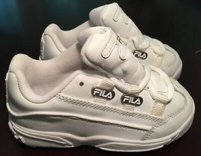 FILA INF HOMETOWN INFANT White Lace Up Sneaker Size 4,5,6.5,7,8.5,9.5 Kids Youth - Image 1 of 4