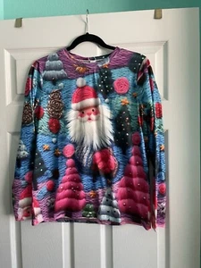Christmas Santa Women's Long Sleeve Shirt Size S New With Tag - Picture 1 of 6