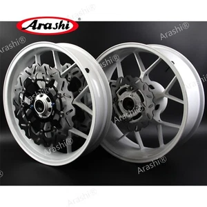Llanta trasera delantera blanca y rotor de freno negro para Honda CBR600RR 2007-2017 - Imagen 1 de 4