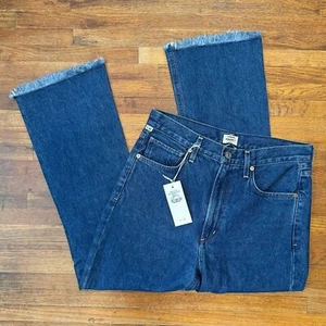 Citizens Of Humanity Estella Fray High Rise Ankle Flare Ocean Blue Size 28 NWT - Picture 1 of 5