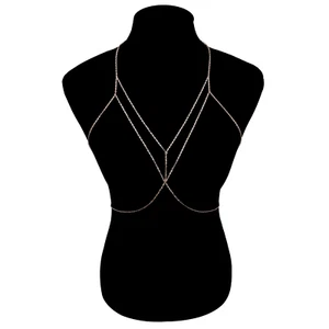 Sex Staggered Body Chain for Women Simple Gold Color Layered Chain Body Jewelry - Picture 1 of 13