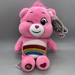 Juguete suave de 9 pulgadas de peluche brillante Care Bears Cheer Bear para niños y coleccionistas - Imagen 1 de 4