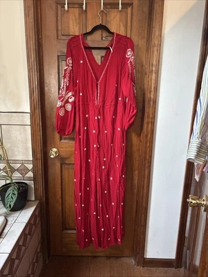 Mono mameluco para mujer Free People talla mediana crochet rojo Foto 1 de 4