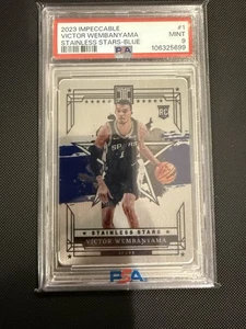 2023-24 Panini Impeccable Stainless Stars Victor Wembanyama #1 Blue /49 PSA 9 - Picture 1 of 2