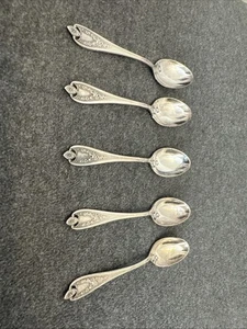 1847 Rogers Bros Triple XS Old Colony Demitasse Spoons Set Of 5 Very Nice - Picture 1 of 17