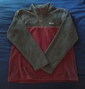 Columbia Fleecepullover Herren L 1/4 Knopf/Druckknöpfe burgund/grau - Bild 1 von 8