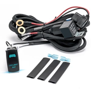 LED Light Bar Wiring Harness 1 Lead 16AWG Nylon Kit for Fog Lights LED Light Ba - Picture 1 of 7