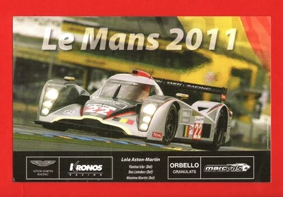 KRONOS RACING LOLA ASTON MARTIN DBR1-2 #22 DRIVER CARD cm21x14 7th LE MANS 2011 - Immagine 1 di 2