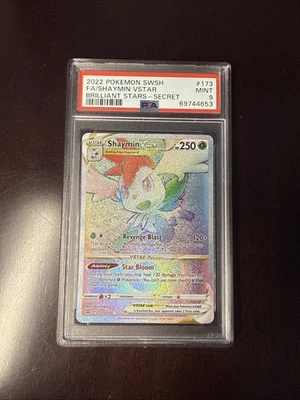 ⭐️Brilliant Stars⭐️ Shaymin VSTAR | 173/172 | PSA 9 Secret Rainbow Rare 🔥 - Image 1 of 2