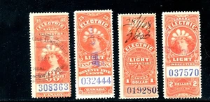 LOTE 30950 SELLOS DE LUZ ELÉCTRICA USADOS FEG11-FEG14 REINA VICTORIA CANADA - Imagen 1 de 2