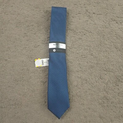 Alfani Mens Necktie Scott Slim Mini Neat Indigo Blue Tie - Image 1 of 4