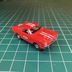 AURORA TJET 64 1/2 FORD MUSTANG HARDTOP IN BRIGHT RED WITH WHITE STRIPES - Picture 1 of 7