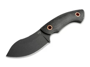 BOKER PLUS® Nessmi Pro Black Fixed Knife 2.76" Blade D2 Micarta Handle - 02BO066 - Picture 1 of 13