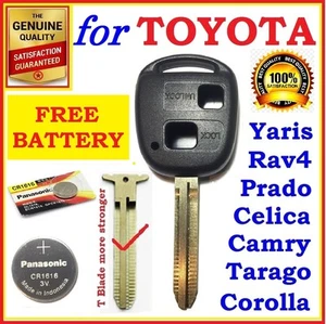 For Toyota Remote Key Shell Case Prado Corolla Yaris RAV4 Echo Blank -1x Battery - Picture 1 of 6