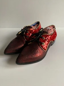 Irregular Choice Mighty Fine zapatos Reino Unido 5 UE 38 NUEVO lentejuelas rojas Nuevo en caja dorado metálico - Imagen 1 de 10