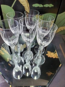 Vintage 6 Lalique Wein Champagner Kristall Flöten Engelsgesichter & Flügel ** signiert - Bild 1 von 5