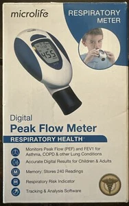 NEW Microlife Digital Peak Flow & FEV1 Meter Early Detection Spirometer Asthma - Picture 1 of 1