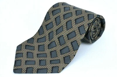 Галстук мужской Altea Milano серый и коричневый геометрический шелковый тканый галстук 56 x 3,75 дюйма - Изображение 1 из 4