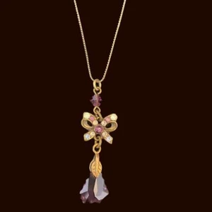 Michal Negrin Gift Bow Purple Necklace - Picture 1 of 1