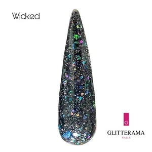 Polvo Acrílico Color Glitterama MECHO Negro Brillo Iridiscente Halloween - Imagen 1 de 1