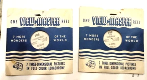 1950 Vintage Viewmaster 2 Reels Alaska; Anchorage & The Eskimos Good Condition - Picture 1 of 5