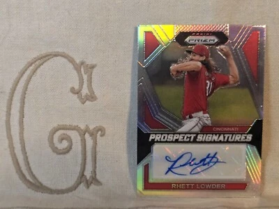 Rhett Lowder, Reds, 2024 Panini Prizm Prospect Signatures Silver Auto PS-RL🇬 - Image 1 of 3