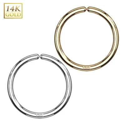 14 Karat Echt Gold Nase Tragus Septum Ohr Piercing Continuous Ring - Bild 1 von 3