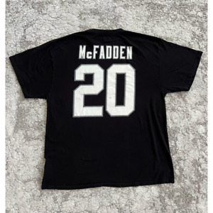 Oakland Raiders T-Shirt Mens L Black White NFL Football Athletic Darren Mcfadden