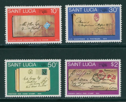 St. Lucia Scott #487-490 MNH London '80 Stamp EXPO $$ 395976 Cover