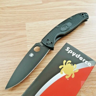 Spyderco Resilience Folding Knife 4.25" 8Cr13MoV Steel Blade Black FRN Handle - Image 1 of 4