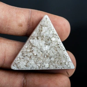 80.35Ct 100%Natural White Agate Druzy Fancy Cabochon Gemstone - Picture 1 of 9