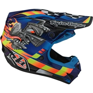 CASCO TROY LEE DESIGNS SE4 POLYACRY LITE CARB BLUE TAGLIA L - Picture 1 of 2