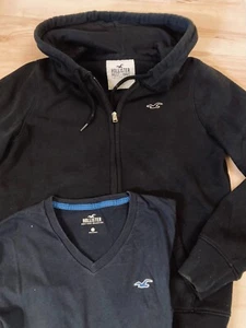 Hollister Herren Kapuzen Jacke Hoodie+ Shirt Gr. S schwarz - Bild 1 von 1