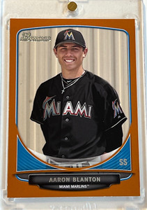 2013 BOWMAN - ORANGE BORDER - AARON BLANTON (RC) #BDPP70, Serial #'d (206/250)