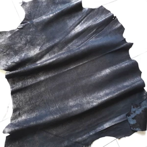 LEDER TIP 37336-BC, Lederreste, 1 Lederhaut 0,7mm, antik-anthrazitgrau, metallic - Picture 1 of 1