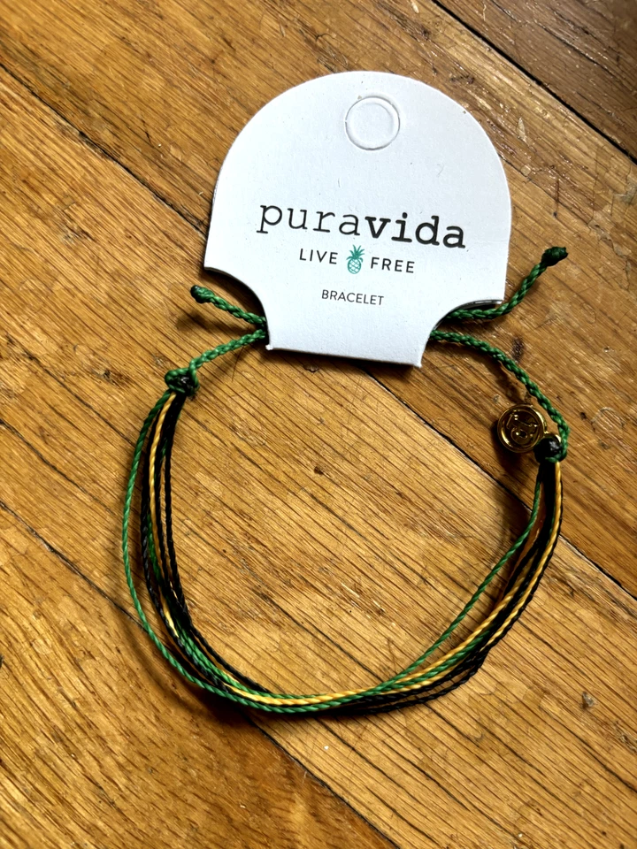 Браслет pura vida поддержка Ямайка черный зеленый и золотой - Изображение 1 из 3