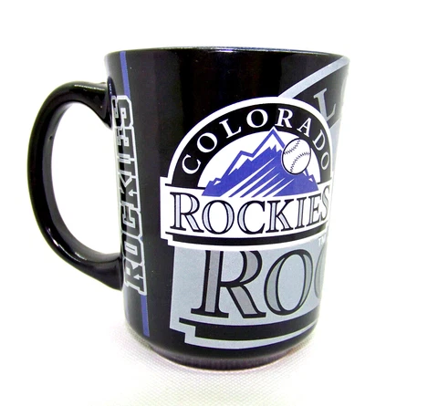 Colorado Rockies MLB Reflective Coffee Mug Tea Cup 11 oz Ceramic Black Cover