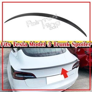 17-23 Matte Black Fits Tesla Model 3 4D Sedan DTO P Style Rear Trunk Spoiler Lip - Bild 1 von 6