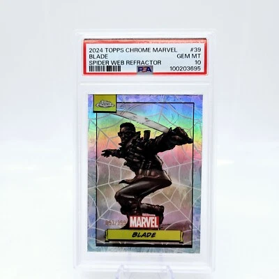 2024 Topps Chrome Marvel Blade #39 Spider Web Refractor 399 PSA 10 - Image 1 of 2
