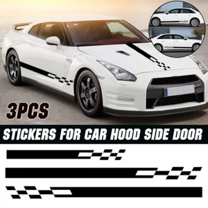 Universal Racing Hood Stripes Body Bumper Decal DIY Vinyl Stickers Car SUV Truck - Picture 1 of 6