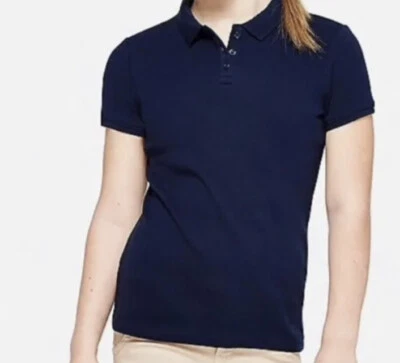 Justice Girls Blue School Uniform Polo Shirt Size 12, 14, 16/18 - Image 1 of 4