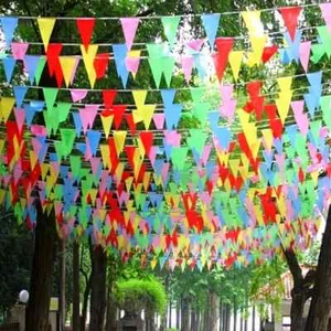 200 Meter Multi Coloured 20 Flags Bunting PVC Banner for Party Indoor & Outdoor - Picture 1 of 8