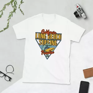 california long beach surfing awesome graphic Short-Sleeve Unisex T-Shirt - Picture 1 of 15