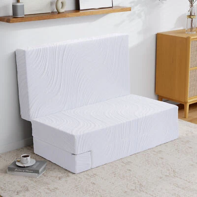 TWIREST 10/15cm Folding Mattress Tri Fold Memory Foam Mattress,Topper Portable Mattress