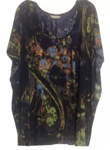 Jonathan Martin Women’s Poncho Blouse~ Size Large~ Splatter Multi Color~ Stretch - Picture 1 of 6
