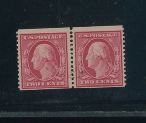 1909 United States 2¢ George Washington Postage Stamp #353 Used Coil Pair 3mm - Picture 1 of 2